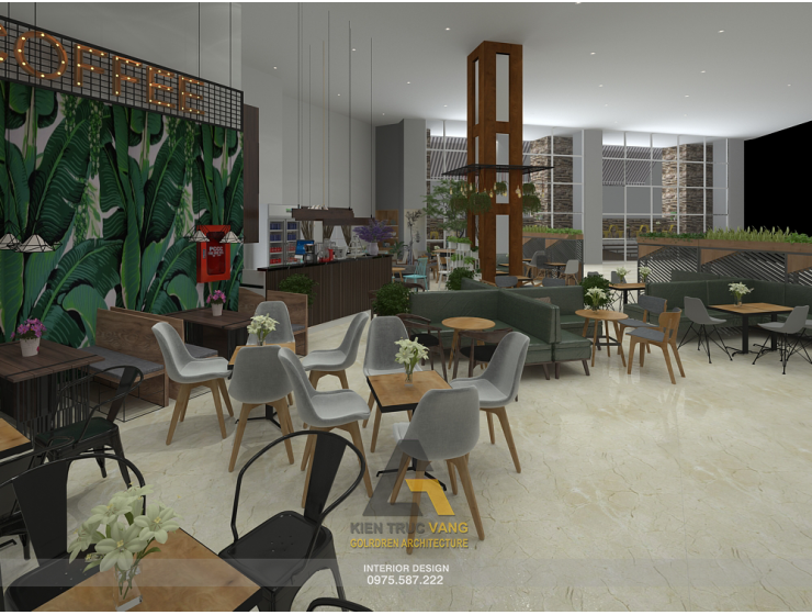 Thiết kế cafe tầng 06 tòa nhà Sông Đà