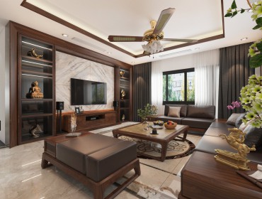 Thiết kế chung cư Phong cách hiện đại kết hợp màu gỗ óc chó